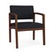 Lesro Lenox Wood Wide Guest Chair Wood Frame, Walnut, MD Black Upholstery LW1201 - alternate 1